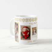 Elegant Gold en White Photo Collage Kerstmis Koffiemok (Voorkant links)
