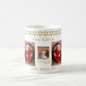 Elegant Gold en White Photo Collage Kerstmis Koffiemok (Center)