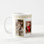 Elegant Gold en White Photo Collage Kerstmis Koffiemok (Links)