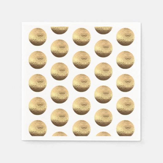 Elegant Gold en White Polka Dots Pattern Chic Servet (Voorkant)