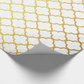 Elegant Gold en White Quatrefoil Geometric Cadeaupapier (Hoek)