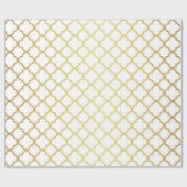 Elegant Gold en White Quatrefoil Geometric Cadeaupapier (Vlak)