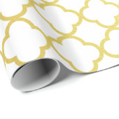 Elegant Gold en White Quatrefoil Geometric Cadeaupapier (Rol Hoek)