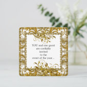 Elegant Gold en White Round Edge Kaart (Staand voorkant)