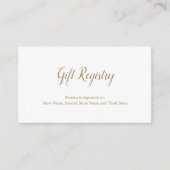 Elegant Gold en White Simple Gift Registry Shower Informatiekaartje (Voorkant)