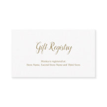 Elegant Gold en White Simple Gift Registry Shower