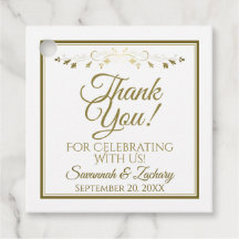 Elegant Gold en White Simple Weddenschap Hartelijk