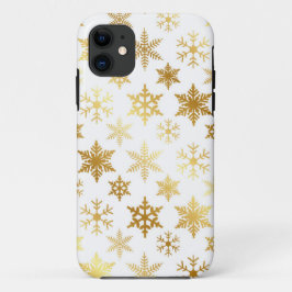 Elegant Gold en White Snow Flake iPhone Case