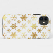 Elegant Gold en White Snow Flake iPhone Case (Achterkant (horizontaal))