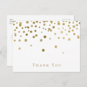 Elegant Gold en White Weddenschap Hartelijk dank Briefkaart (Voorkant / Achterkant)