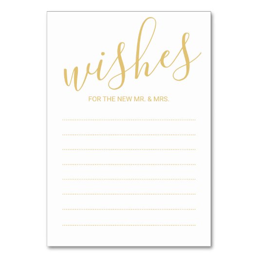 Elegant Gold en White Wedding Advice&Wis Kaarten (Voorkant)