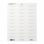 Elegant Gold en White Wedding Etiket (Full Sheet)