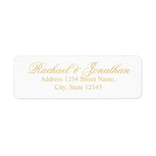 Elegant Gold en White Wedding Etiket