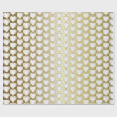 Elegant Gold en White Wedding Hearts Cadeaupapier (Vlak)