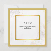 Elegant Gold en White Wedding Kaart (Achterkant)