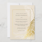 Elegant Gold en White Wedding Tropical Kaart (Voorkant)