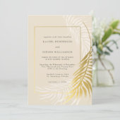 Elegant Gold en White Wedding Tropical Kaart (Staand voorkant)