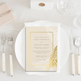 Elegant Gold en White Wedding Tropical Kaart