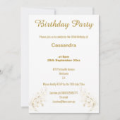 ELEGANT GOLD EN WITTE GLITTER BIRTHDAG KAART (Voorkant)