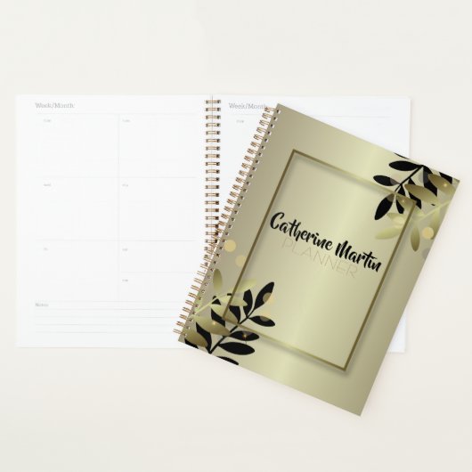 Elegant Gold en zwart goudlauw Lijst Planner (Display)