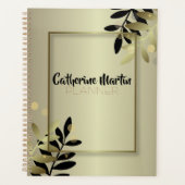 Elegant Gold en zwart goudlauw Lijst Planner (Voorkant)