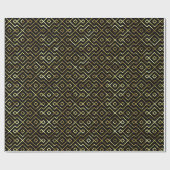 Elegant Gold en zwart naadloos geometrisch patroon Cadeaupapier (Vlak)