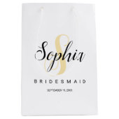 Elegant Gold en zwart, speciaal ontworpen Bridesma Medium Cadeauzakje (Voorkant)