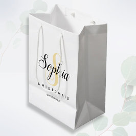 Elegant Gold en zwart, speciaal ontworpen Bridesma Medium Cadeauzakje