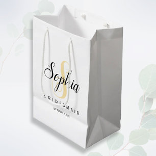 Elegant Gold en zwart, speciaal ontworpen Bridesma Medium Cadeauzakje