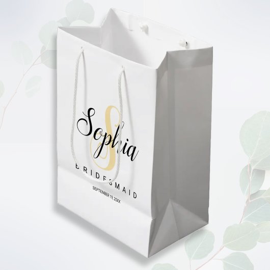 Elegant Gold en zwart, speciaal ontworpen Bridesma Medium Cadeauzakje