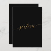 Elegant Gold- en zwart-tabelnummer zestien (Voorkant / Achterkant)