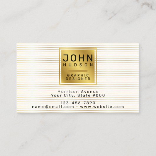 Elegant Gold en zwart Visitekaartje (Achterkant)