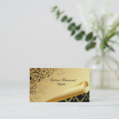 Elegant Gold en zwart Visitekaartje (Staand voorkant)