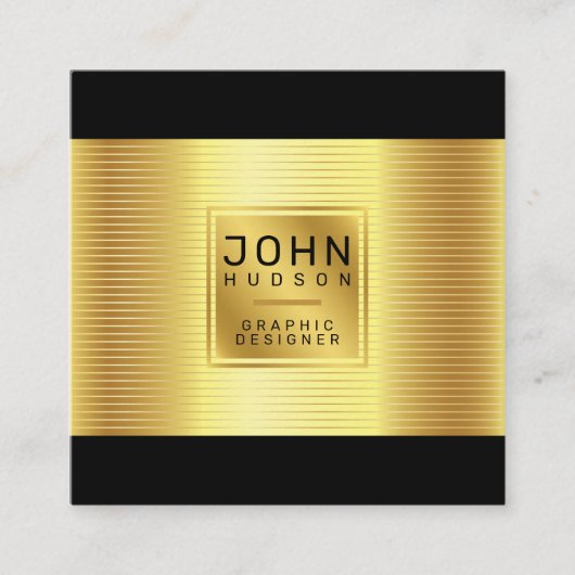 Elegant Gold en zwart Visitekaartje met goudlijn (Voorkant)