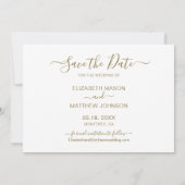 Elegant Gold en zwarte botanische fotocollage Save The Date (Achterkant)