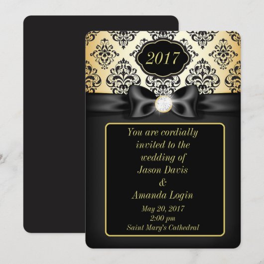 Elegant Gold en zwarte doos Kaart (Voorkant / Achterkant)