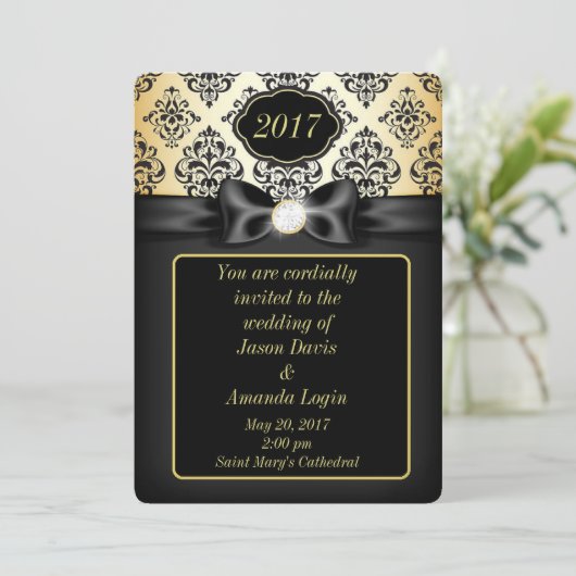 Elegant Gold en zwarte doos Kaart (Staand voorkant)