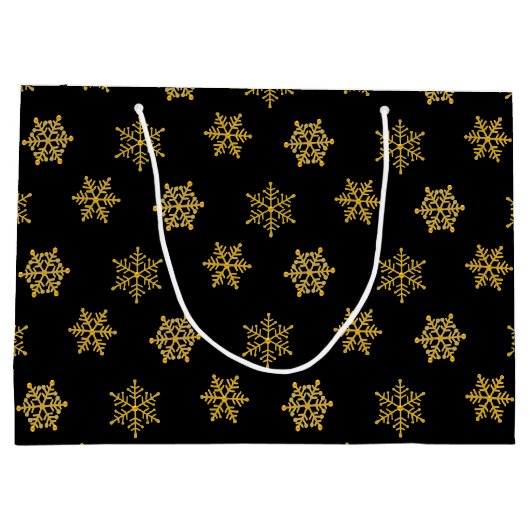 Elegant Gold en zwarte Feestdagen Groot Cadeauzakje (Achterkant)