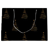 Elegant Gold en zwarte kerstbomen Groot Cadeauzakje (Voorkant)