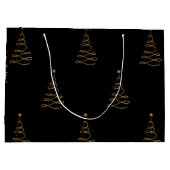 Elegant Gold en zwarte kerstbomen Groot Cadeauzakje (Achterkant)