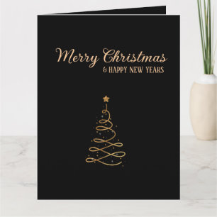 Elegant Gold en zwarte kerstbomen Kaart