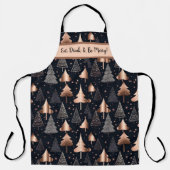 Elegant Gold en zwarte kerstbomen Schort (Voorkant)