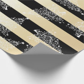 Elegant Gold- en zwarte kerstboomstructuur Cadeaupapier (Hoek)