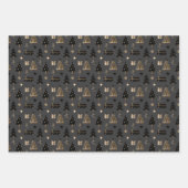 Elegant Gold en zwarte moderne kerst Inpakpapier Vel (Voorkant 2)