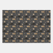 Elegant Gold en zwarte moderne kerst Inpakpapier Vel (Voorkant)