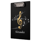 Elegant Gold en zwarte Muzieknoten - Aangepaste na Klembord (Links)