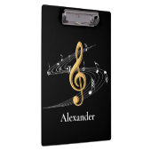 Elegant Gold en zwarte Muzieknoten - Aangepaste na Klembord (Rechts)