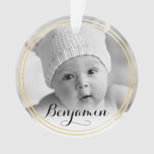 Elegant Gold en zwarte ster | Eerste Kerstmis baby