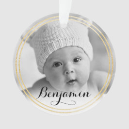 Elegant Gold en zwarte ster | Eerste Kerstmis baby Ornament
