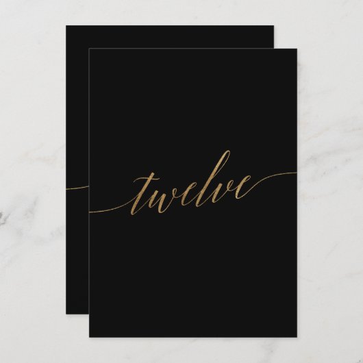 Elegant Gold en zwarte tafel Twaalnummer (Voorkant / Achterkant)